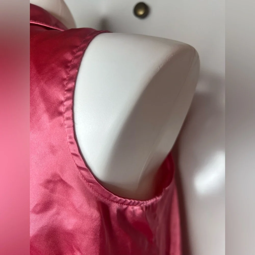 Vintage Satin Pajama Set 90s Valerie Stevens Sleevless Top Shorts Pink Silky Pjs - Picture 11 of 16